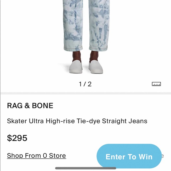 Rag & Bone Skater Tie Dye Straight Jeans - Picture 3 of 6